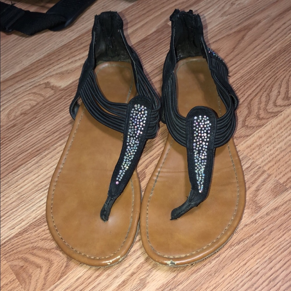 Shimmer zip sandals
